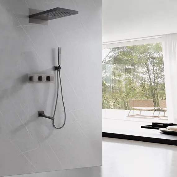 ДУШЕВАЯ СИСТЕМА ABBER DAHEIM AF8253NG СКРЫТОГО МОНТАЖА С ИЗЛИВОМ, ТЕРМОСТАТ, НИКЕЛЬ