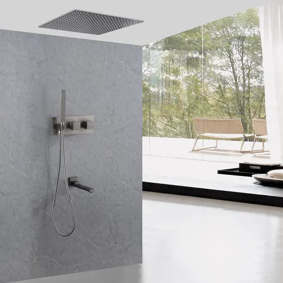 ДУШЕВАЯ СИСТЕМА ABBER DAHEIM AF8254NG СКРЫТОГО МОНТАЖА С ИЗЛИВОМ, ТЕРМОСТАТ, НИКЕЛЬ