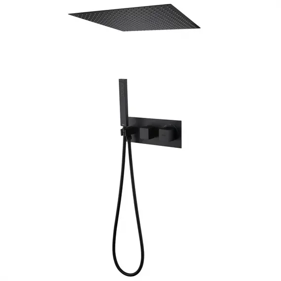 ДУШЕВАЯ СИСТЕМА ABBER DAHEIM AF8255B СКРЫТОГО МОНТАЖА БЕЗ ИЗЛИВА, ТЕРМОСТАТ, ЧЕРНАЯ МАТОВАЯ