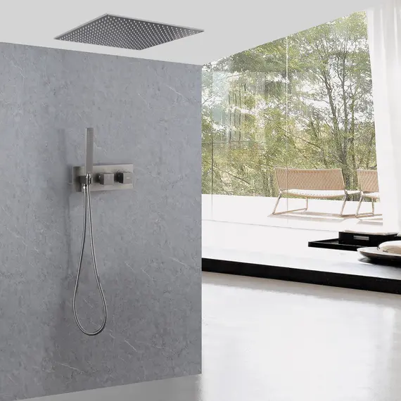 ДУШЕВАЯ СИСТЕМА ABBER DAHEIM AF8255NG СКРЫТОГО МОНТАЖА БЕЗ ИЗЛИВА, ТЕРМОСТАТ, НИКЕЛЬ