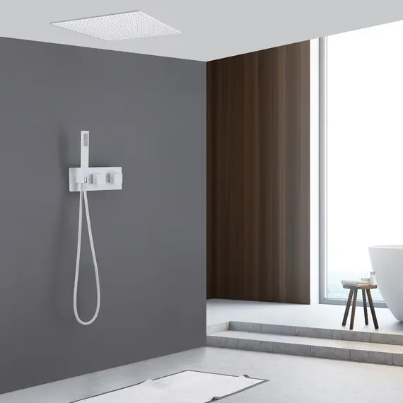 ДУШЕВАЯ СИСТЕМА ABBER DAHEIM AF8255W СКРЫТОГО МОНТАЖА БЕЗ ИЗЛИВА, ТЕРМОСТАТ, БЕЛАЯ МАТОВАЯ