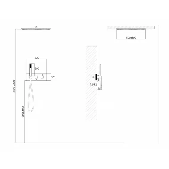 ДУШЕВАЯ СИСТЕМА ABBER DAHEIM AF8255W СКРЫТОГО МОНТАЖА БЕЗ ИЗЛИВА, ТЕРМОСТАТ, БЕЛАЯ МАТОВАЯ