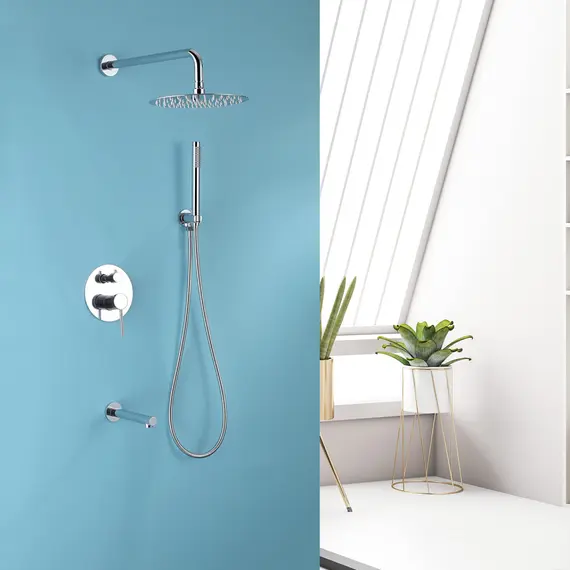 ДУШЕВАЯ СИСТЕМА ABBER EMOTION AF8817 СКРЫТОГО МОНТАЖА С ИЗЛИВОМ, ХРОМ