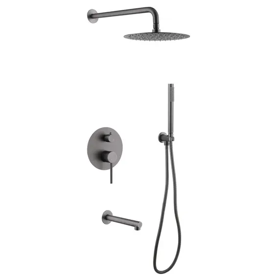 ДУШЕВАЯ СИСТЕМА ABBER EMOTION AF8817NG СКРЫТОГО МОНТАЖА С ИЗЛИВОМ, НИКЕЛЬ