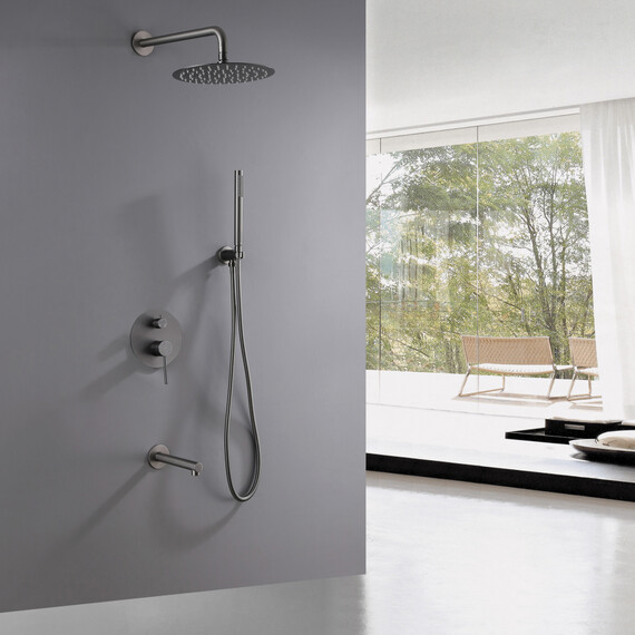 ДУШЕВАЯ СИСТЕМА ABBER EMOTION AF8817NG СКРЫТОГО МОНТАЖА С ИЗЛИВОМ, НИКЕЛЬ