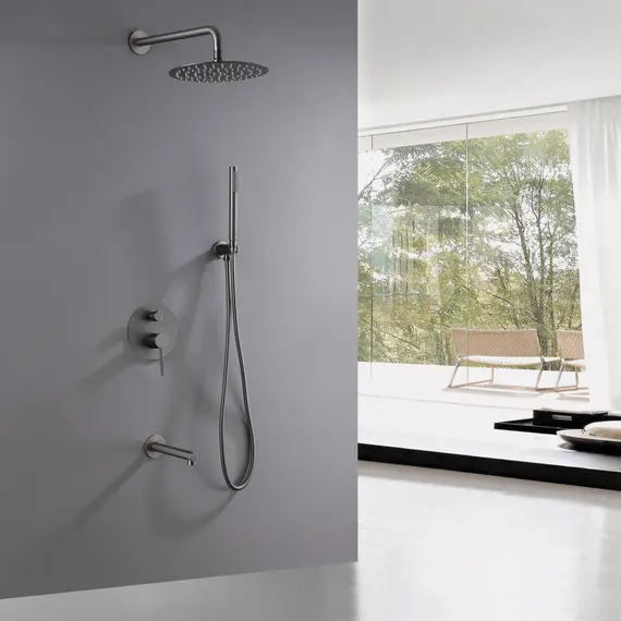 ДУШЕВАЯ СИСТЕМА ABBER EMOTION AF8817NG СКРЫТОГО МОНТАЖА С ИЗЛИВОМ, НИКЕЛЬ