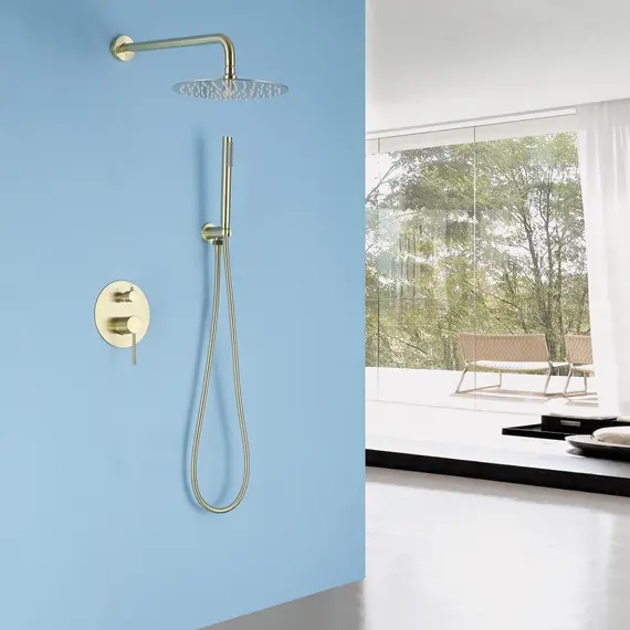 ДУШЕВАЯ СИСТЕМА ABBER EMOTION AF8818G СКРЫТОГО МОНТАЖА БЕЗ ИЗЛИВА, ЗОЛОТО МАТОВОЕ