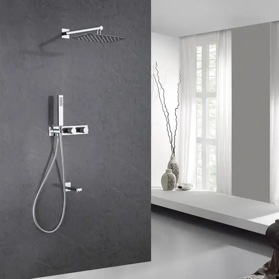 ДУШЕВАЯ СИСТЕМА ABBER RUND AF8717 СКРЫТОГО МОНТАЖА С ИЗЛИВОМ, ХРОМ