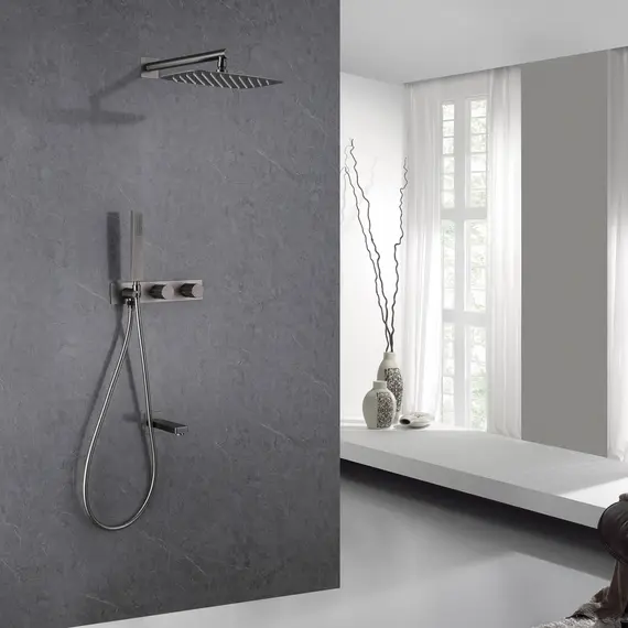 ДУШЕВАЯ СИСТЕМА ABBER RUND AF8717NG СКРЫТОГО МОНТАЖА С ИЗЛИВОМ, НИКЕЛЬ