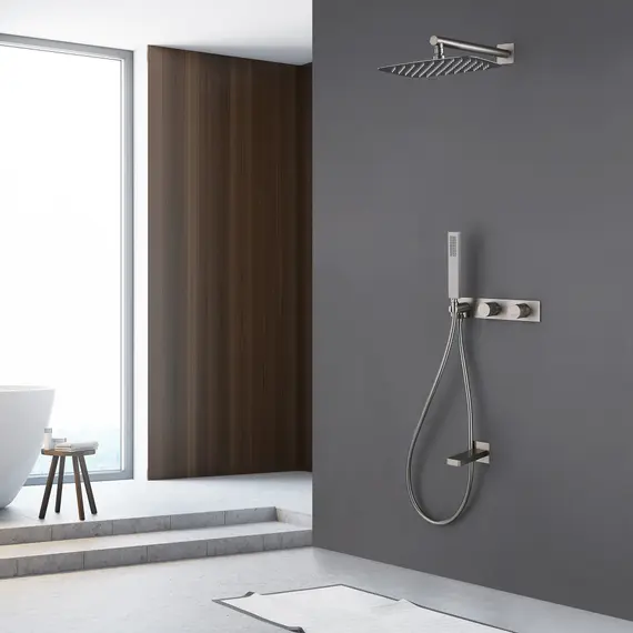 ДУШЕВАЯ СИСТЕМА ABBER RUND AF8717SP СКРЫТОГО МОНТАЖА С ИЗЛИВОМ, САТИН