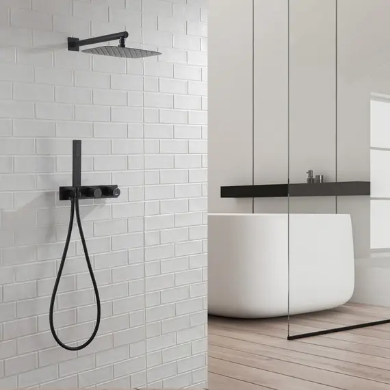 ДУШЕВАЯ СИСТЕМА ABBER RUND AF8718B СКРЫТОГО МОНТАЖА БЕЗ ИЗЛИВА, ЧЕРНЫЙ МАТОВЫЙ