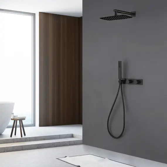 ДУШЕВАЯ СИСТЕМА ABBER RUND AF8718B СКРЫТОГО МОНТАЖА БЕЗ ИЗЛИВА, ЧЕРНЫЙ МАТОВЫЙ