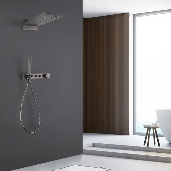 ДУШЕВАЯ СИСТЕМА ABBER RUND AF8752NG СКРЫТОГО МОНТАЖА БЕЗ ИЗЛИВА, ТЕРМОСТАТ, НИКЕЛЬ