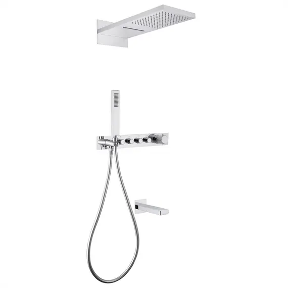 ДУШЕВАЯ СИСТЕМА ABBER RUND AF8753 СКРЫТОГО МОНТАЖА С ИЗЛИВОМ, ТЕРМОСТАТ, ХРОМ