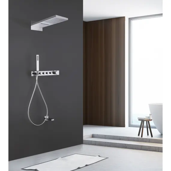 ДУШЕВАЯ СИСТЕМА ABBER RUND AF8753 СКРЫТОГО МОНТАЖА С ИЗЛИВОМ, ТЕРМОСТАТ, ХРОМ