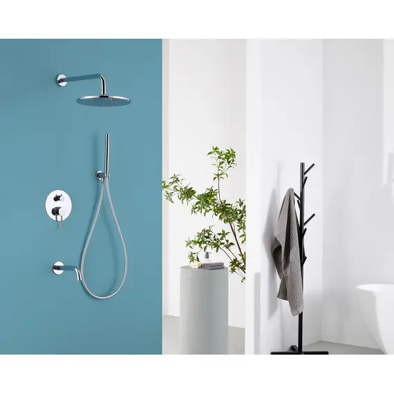 ДУШЕВАЯ СИСТЕМА ABBER WASSER KREIS AF8117 СКРЫТОГО МОНТАЖА С ИЗЛИВОМ, ХРОМ