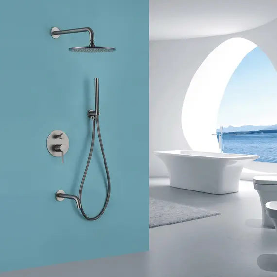 ДУШЕВАЯ СИСТЕМА ABBER WASSER KREIS AF8117NG СКРЫТОГО МОНТАЖА С ИЗЛИВОМ, НИКЕЛЬ