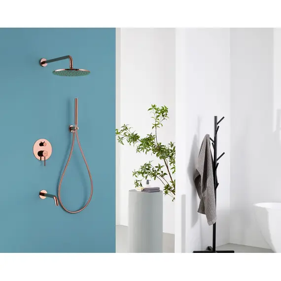 ДУШЕВАЯ СИСТЕМА ABBER WASSER KREIS AF8117RG СКРЫТОГО МОНТАЖА С ИЗЛИВОМ, РОЗОВОЕ ЗОЛОТО