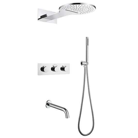 ДУШЕВАЯ СИСТЕМА ABBER WASSER KREIS AF8150 СКРЫТОГО МОНТАЖА С ИЗЛИВОМ, ТЕРМОСТАТ, ХРОМ