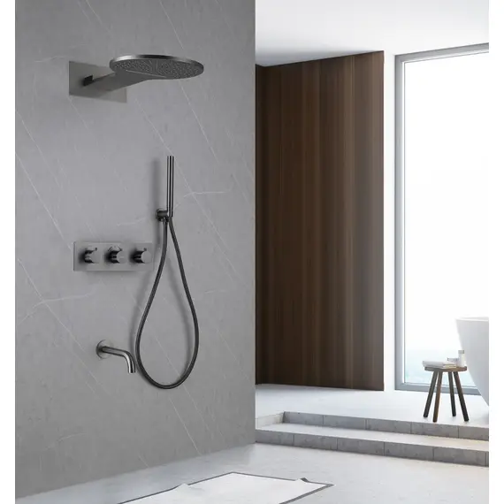 ДУШЕВАЯ СИСТЕМА ABBER WASSER KREIS AF8150NG СКРЫТОГО МОНТАЖА С ИЗЛИВОМ, ТЕРМОСТАТ, НИКЕЛЬ