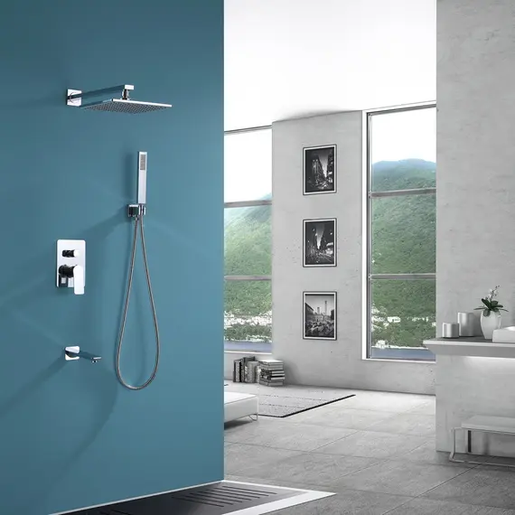 ДУШЕВАЯ СИСТЕМА ABBER WEISS INSEL AF8017 СКРЫТОГО МОНТАЖА С ИЗЛИВОМ, ХРОМ