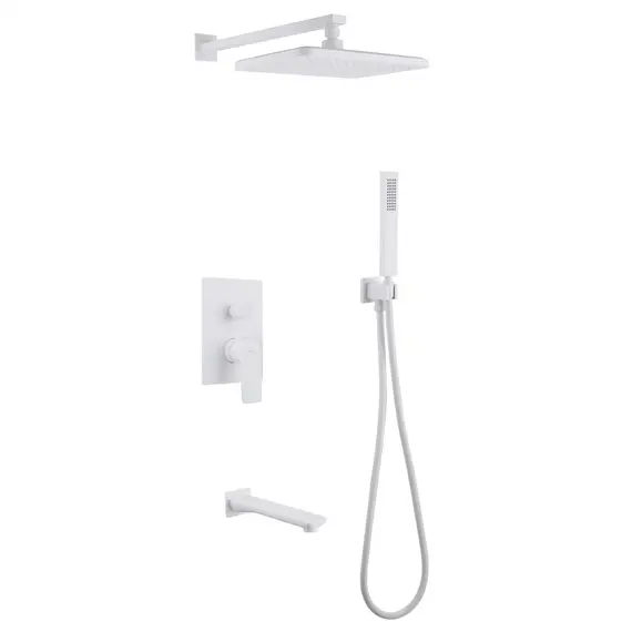 ДУШЕВАЯ СИСТЕМА ABBER WEISS INSEL AF8017FW СКРЫТОГО МОНТАЖА С ИЗЛИВОМ, БЕЛЫЙ МАТОВЫЙ