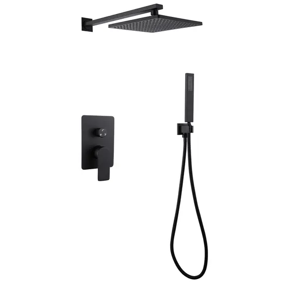 ДУШЕВАЯ СИСТЕМА ABBER WEISS INSEL AF8018B СКРЫТОГО МОНТАЖА БЕЗ ИЗЛИВА, ЧЕРНАЯ МАТОВАЯ