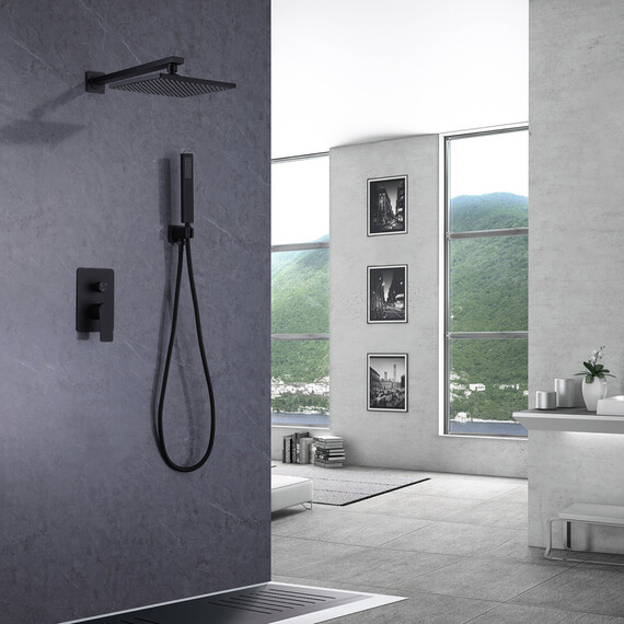 ДУШЕВАЯ СИСТЕМА ABBER WEISS INSEL AF8018B СКРЫТОГО МОНТАЖА БЕЗ ИЗЛИВА, ЧЕРНАЯ МАТОВАЯ