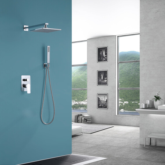 ДУШЕВАЯ СИСТЕМА ABBER WEISS INSEL AF8018W СКРЫТОГО МОНТАЖА БЕЗ ИЗЛИВА, БЕЛЫЙ-ХРОМ