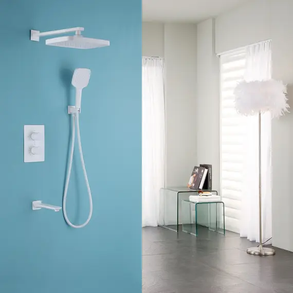 ДУШЕВАЯ СИСТЕМА ABBER WEISS INSEL AF8050W СКРЫТОГО МОНТАЖА С ИЗЛИВОМ, ТЕРМОСТАТ, БЕЛЫЙ