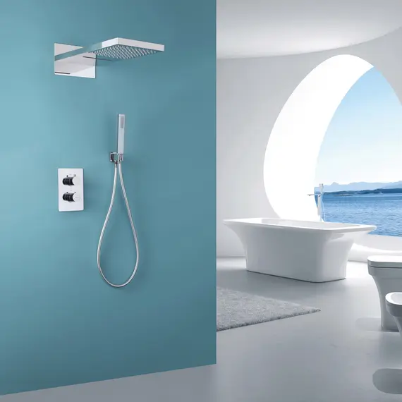 ДУШЕВАЯ СИСТЕМА ABBER WEISS INSEL AF8052 СКРЫТОГО МОНТАЖА БЕЗ ИЗЛИВА, ТЕРМОСТАТ, ХРОМ