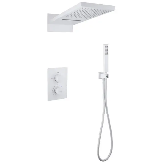 ДУШЕВАЯ СИСТЕМА ABBER WEISS INSEL AF8052W СКРЫТОГО МОНТАЖА БЕЗ ИЗЛИВА, ТЕРМОСТАТ, БЕЛЫЙ