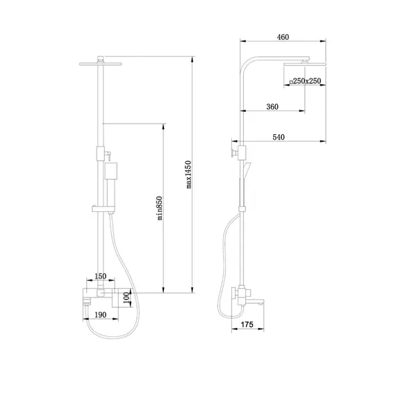 ДУШЕВАЯ СТОЙКА ABBER DAHEIM AF8216SPL С ИЗЛИВОМ, САТИН