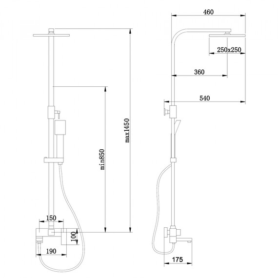 ДУШЕВАЯ СТОЙКА ABBER DAHEIM AF8216WL С ИЗЛИВОМ, БЕЛАЯ МАТОВАЯ