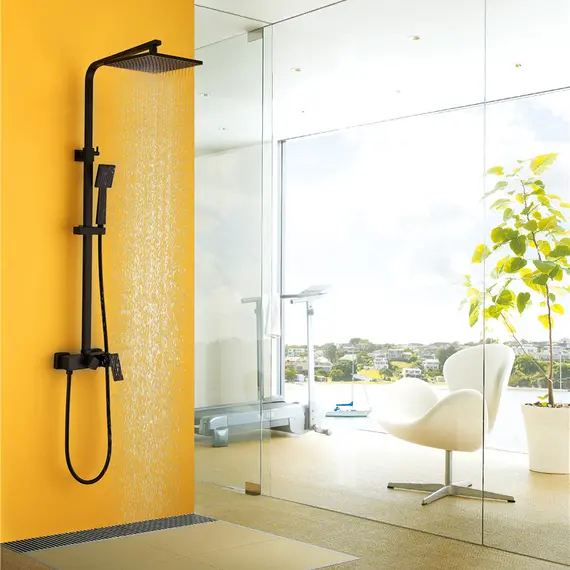 ДУШЕВАЯ СТОЙКА ABBER DAHEIM AF8220B БЕЗ ИЗЛИВА, ЧЕРНАЯ МАТОВАЯ