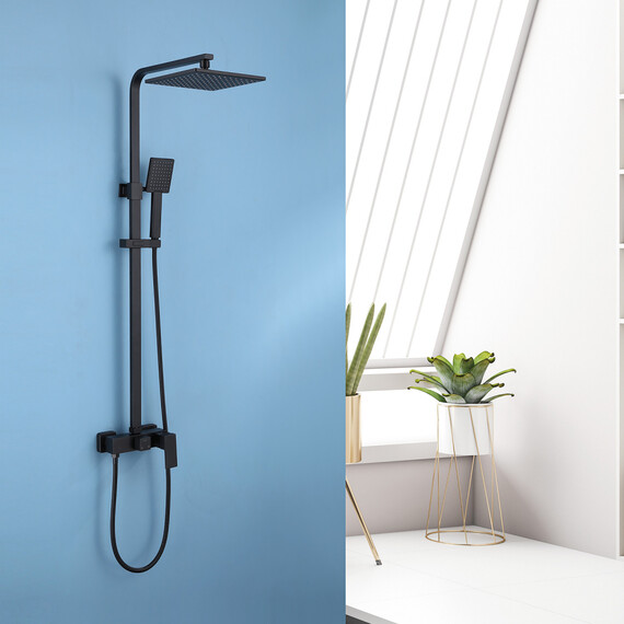 ДУШЕВАЯ СТОЙКА ABBER DAHEIM AF8220B БЕЗ ИЗЛИВА, ЧЕРНАЯ МАТОВАЯ