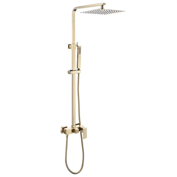ДУШЕВАЯ СТОЙКА ABBER DAHEIM AF8220G БЕЗ ИЗЛИВА, ЗОЛОТО МАТОВОЕ