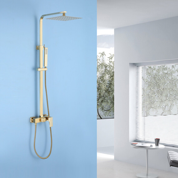 ДУШЕВАЯ СТОЙКА ABBER DAHEIM AF8220G БЕЗ ИЗЛИВА, ЗОЛОТО МАТОВОЕ