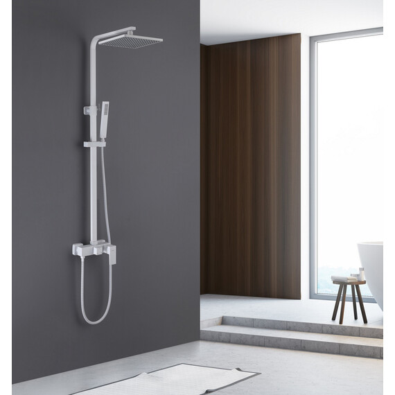 ДУШЕВАЯ СТОЙКА ABBER DAHEIM AF8220WL БЕЗ ИЗЛИВА, БЕЛАЯ МАТОВАЯ