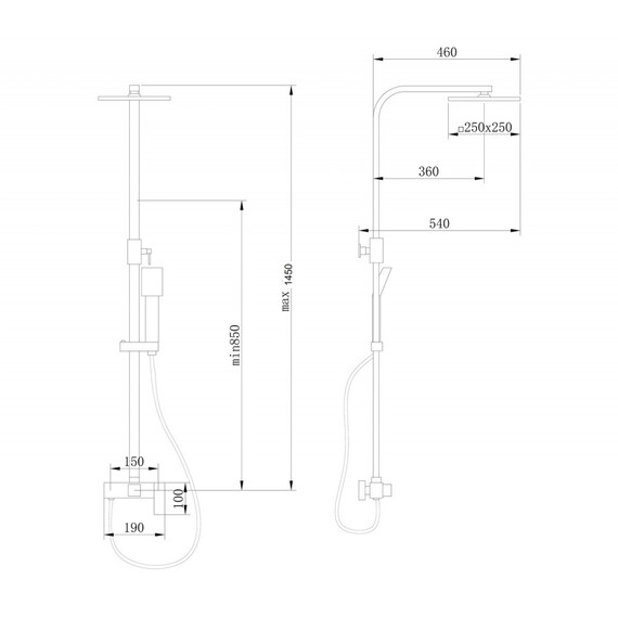 ДУШЕВАЯ СТОЙКА ABBER DAHEIM AF8220WL БЕЗ ИЗЛИВА, БЕЛАЯ МАТОВАЯ