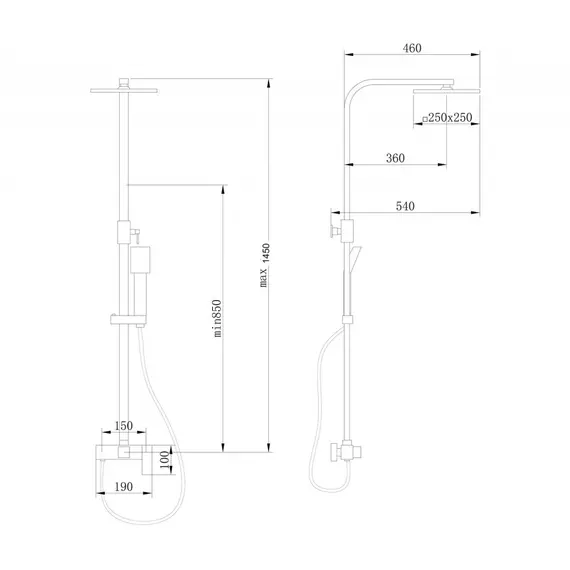 ДУШЕВАЯ СТОЙКА ABBER DAHEIM AF8220WL БЕЗ ИЗЛИВА, БЕЛАЯ МАТОВАЯ
