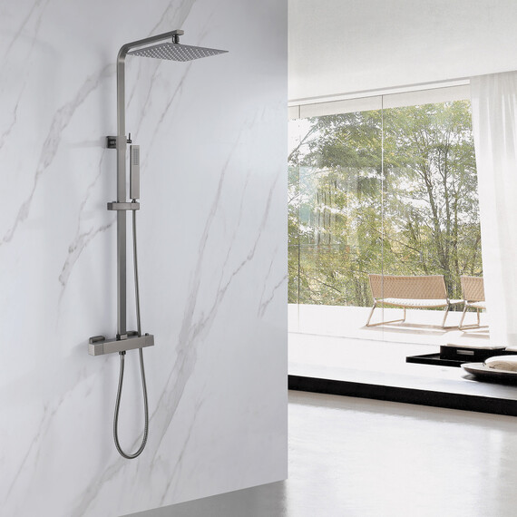 ДУШЕВАЯ СТОЙКА ABBER DAHEIM AF8260NGL С ТЕРМОСТАТОМ БЕЗ ИЗЛИВА, НИКЕЛЬ