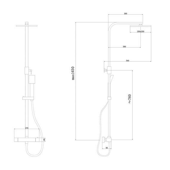 ДУШЕВАЯ СТОЙКА ABBER DAHEIM AF8260WL С ТЕРМОСТАТОМ БЕЗ ИЗЛИВА, БЕЛЫЙ МАТОВЫЙ