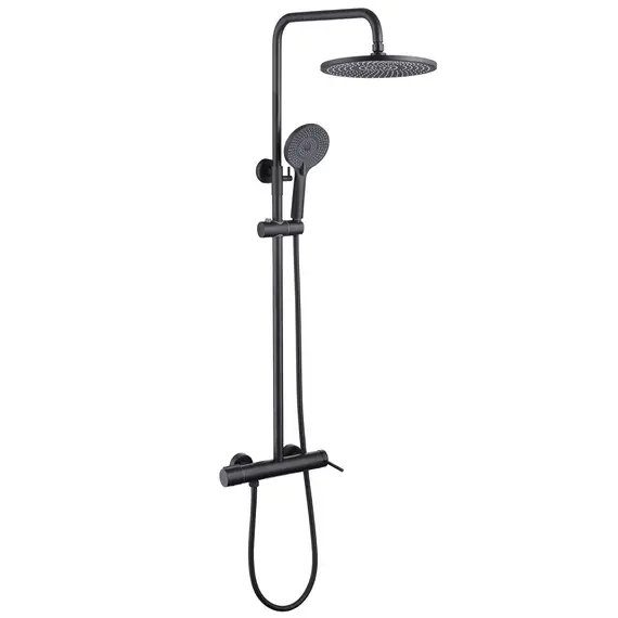 ДУШЕВАЯ СТОЙКА ABBER EMOTION AF8816BL С ИЗЛИВОМ, ЧЕРНЫЙ МАТОВЫЙ