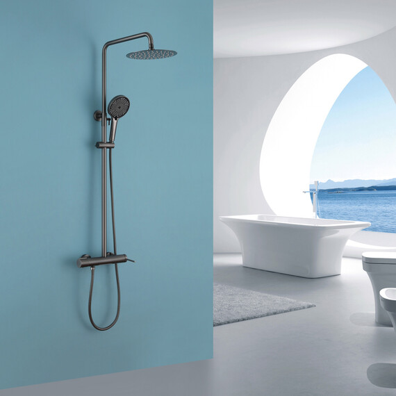 ДУШЕВАЯ СТОЙКА ABBER EMOTION AF8816NGL С ИЗЛИВОМ, НИКЕЛЬ