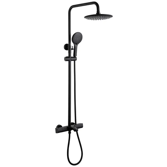 ДУШЕВАЯ СТОЙКА ABBER THERMOSTAT AF8516B С ТЕРМОСТАТОМ И ИЗЛИВОМ, ЧЕРНАЯ МАТОВАЯ