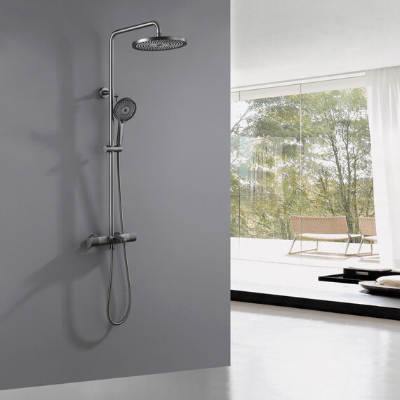 ДУШЕВАЯ СТОЙКА ABBER THERMOSTAT AF8516NG С ТЕРМОСТАТОМ И ИЗЛИВОМ, НИКЕЛЬ