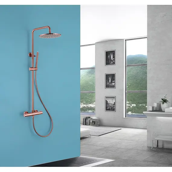 ДУШЕВАЯ СТОЙКА ABBER WASSER KREIS AF8160RG С ТЕРМОСТАТОМ БЕЗ ИЗЛИВА, РОЗОВОЕ ЗОЛОТО