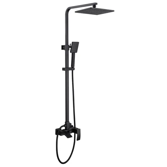 ДУШЕВАЯ СТОЙКА ABBER WASSERFALL AF8616B С ИЗЛИВОМ, ЧЕРНАЯ МАТОВАЯ