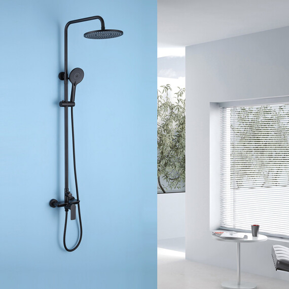 ДУШЕВАЯ СТОЙКА ABBER WEISS INSEL AF8020B БЕЗ ИЗЛИВА, ЧЕРНАЯ МАТОВАЯ